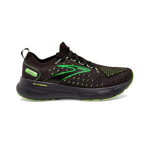 Brooks Glycerin StealthFit 20 Road Running Shoes - Mens, Black/Green | IE-SBG127940